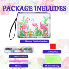 Load image into Gallery viewer, DIY Diamond Art Cosmetic Bag Flowers Single Sided PU Women Clutch (BD-14)
