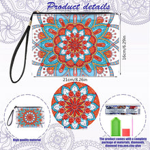 Load image into Gallery viewer, DIY Diamond Art Cosmetic Bag Flowers Single Sided PU Women Clutch (BD-17)
