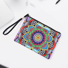 Load image into Gallery viewer, DIY Diamond Art Cosmetic Bag Flowers Single Sided PU Women Clutch (BD-19)
