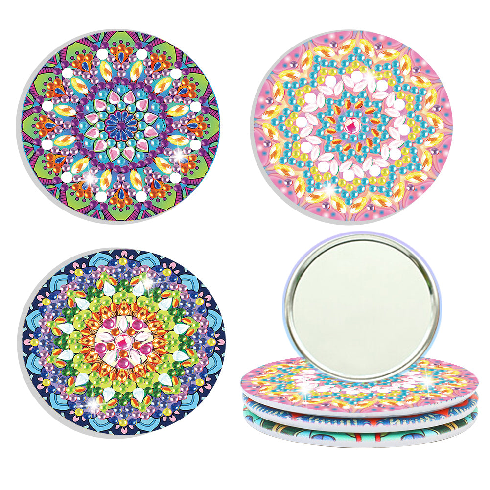 3pcs Diamond Painting Makeup Mirror Portable DIY Datura for Girl (XJ002)