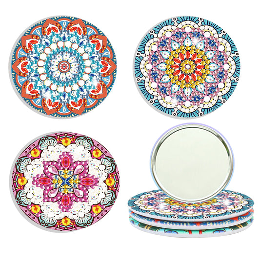3pcs Diamond Painting Makeup Mirror Portable DIY Datura for Girl (XJ006)