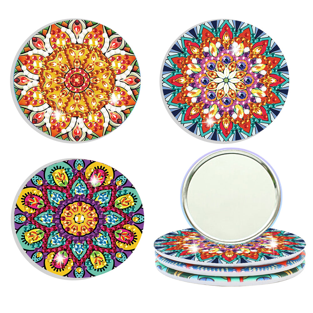 3pcs Diamond Painting Makeup Mirror Portable DIY Datura for Girl (XJ007)