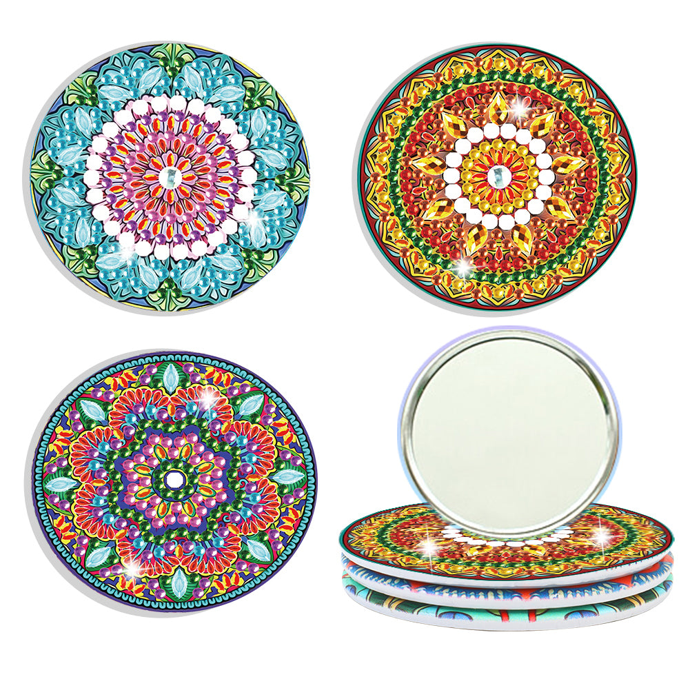 3pcs Diamond Painting Makeup Mirror Portable DIY Datura for Girl (XJ009)