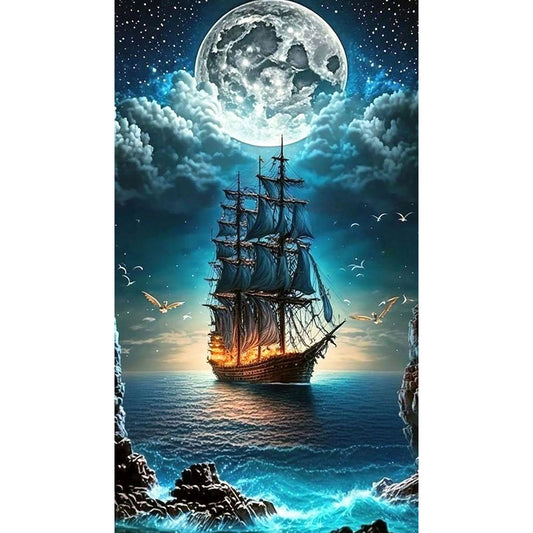 Diamond Painting - Full Round - sailing boat (40*70CM)