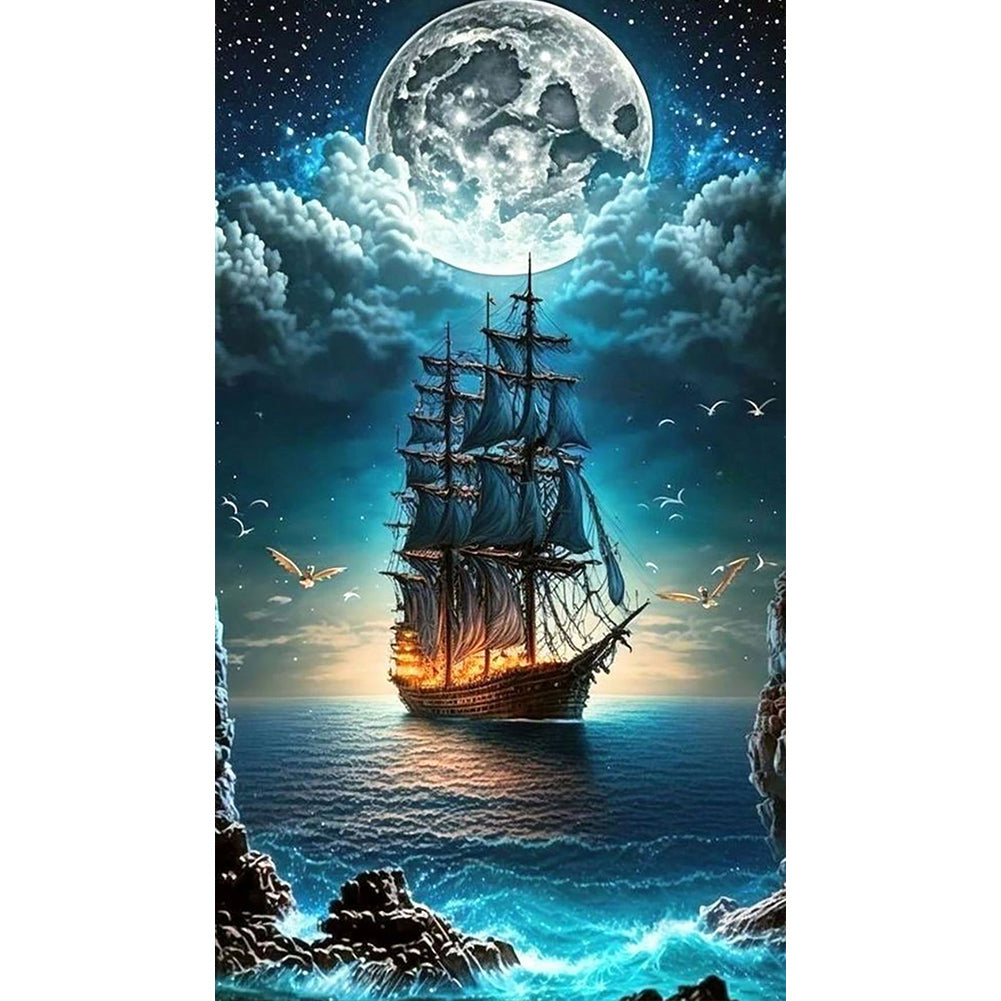Diamond Painting - Full Round - sailing boat (40*70CM)