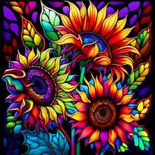 Load image into Gallery viewer, Diamond Painting - Full Round - colorful sunflower (30*30CM)
