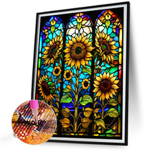 Load image into Gallery viewer, Diamond Painting - Full Round - sunflower stained glass (40*50CM)
