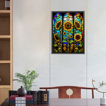 Load image into Gallery viewer, Diamond Painting - Full Round - sunflower stained glass (40*50CM)
