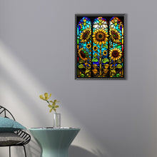 Load image into Gallery viewer, Diamond Painting - Full Round - sunflower stained glass (40*50CM)
