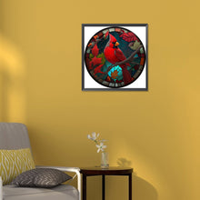 Load image into Gallery viewer, Diamond Painting - Full Round - Round Glass Art Cardinal (30*30CM)
