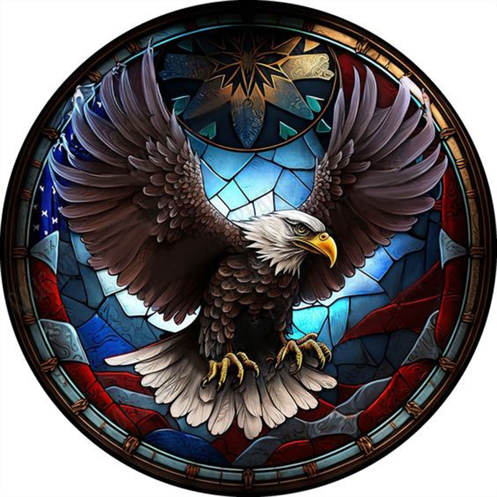 Diamond Painting - Full Round - round glass art eagle (30*30CM)
