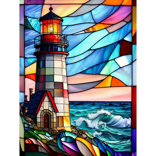 Diamond Painting - Full Round - lighthouse glass art (30*40CM)