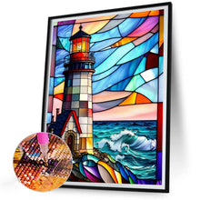Load image into Gallery viewer, Diamond Painting - Full Round - lighthouse glass art (30*40CM)
