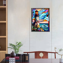 Load image into Gallery viewer, Diamond Painting - Full Round - lighthouse glass art (30*40CM)

