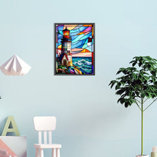 Load image into Gallery viewer, Diamond Painting - Full Round - lighthouse glass art (30*40CM)
