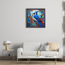 Load image into Gallery viewer, Diamond Painting - Full Round - Blue Tit Glass Art (30*30CM)
