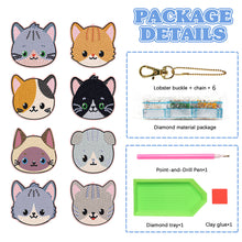 Load image into Gallery viewer, 8pcs Diamond Art Key Rings Art Craft 5D DIY Bag Pandant for Beginners Home Decor
