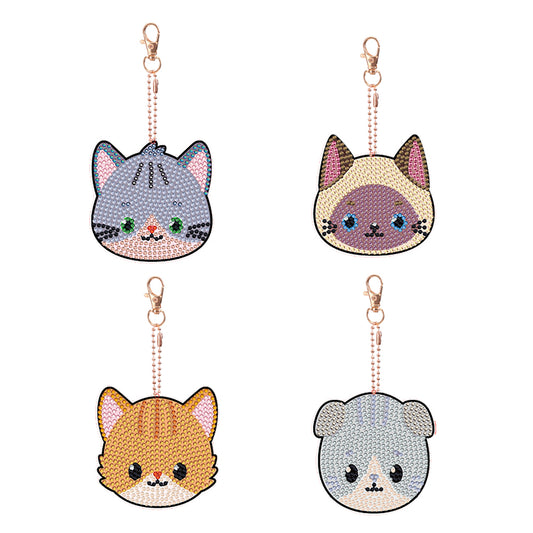 8pcs Diamond Art Key Rings Art Craft 5D DIY Bag Pandant for Beginners Home Decor