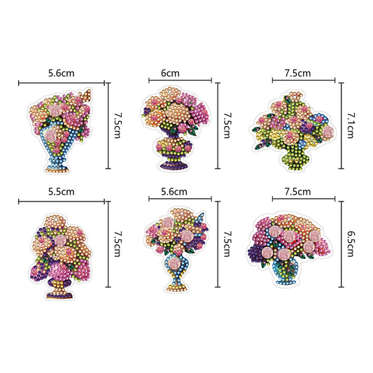 6pcs Diamond Art Keychain Special-shaped Drill 5D DIY Bag Pandant (GJ090)