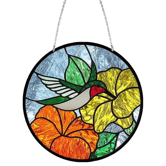 DIY Diamond Art Kits Handmade Crafts Colored Imitation Glass Art (Hummingbird)
