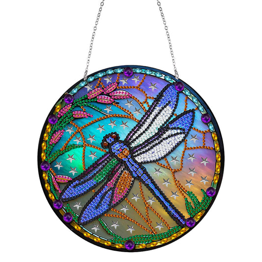 DIY Diamond Art Kits Handmade Crafts Colored Imitation Glass Art (Dragonfly)