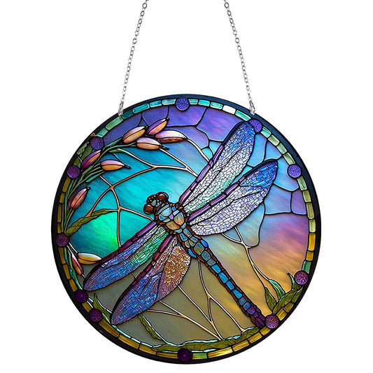 DIY Diamond Art Kits Handmade Crafts Colored Imitation Glass Art (Dragonfly)