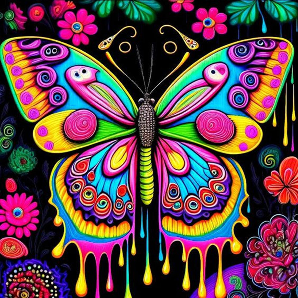 AB Diamond Painting - Full Round - colorful butterfly (30*30CM)