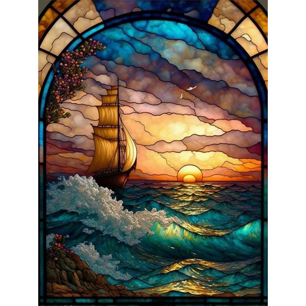 Diamond Painting - Full Round - dusk sea water (30*40CM)