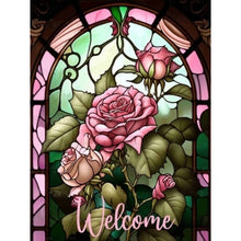 Load image into Gallery viewer, AB Diamond Painting - Full Round - pink rose glass art (30*40CM)
