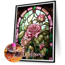 Load image into Gallery viewer, AB Diamond Painting - Full Round - pink rose glass art (30*40CM)
