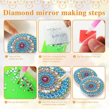 Load image into Gallery viewer, DIY Diamond Art Mosaic Makeup Mirror Paint by Number Kits Mandala (108)
