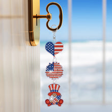 Load image into Gallery viewer, DIY Diamond Ornament Decoration Double Sided Diamond Art Key Rings Gift for Kids
