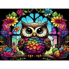 Load image into Gallery viewer, Diamond Painting - Full Round - Owl Glass Art (40*30CM)
