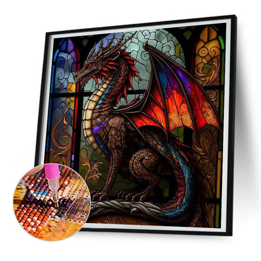 Diamond Painting - Full Round - Colored Dragon Glass Art (30*30CM)