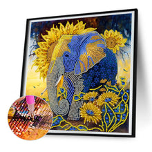 Load image into Gallery viewer, Diamond Painting - Partial Special Shaped - sunflower elephant (30*30CM)
