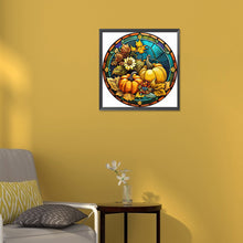 Load image into Gallery viewer, Diamond Painting - Full Round - round plate glass art pumpkin (30*30CM)
