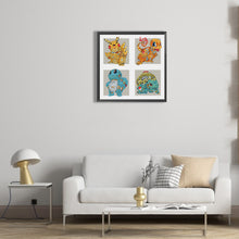 Load image into Gallery viewer, Diamond Painting - Partial Special Shaped - 4 machine soul Pok¨¦mon in the same frame (30*30CM)
