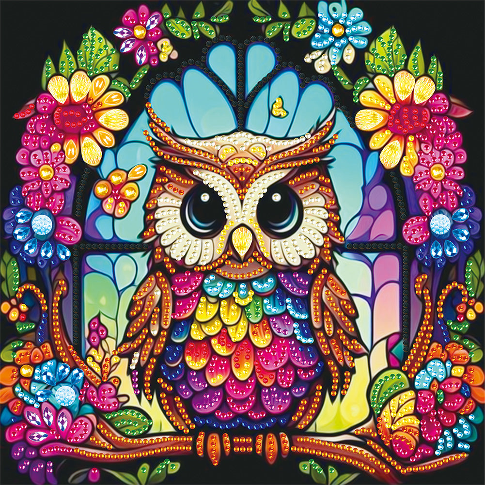 Diamond Painting - Partial Special Shaped - owl (30*30CM)