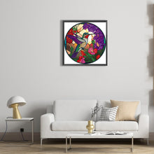 Load image into Gallery viewer, Diamond Painting - Partial Special Shaped - round plate glass art hummingbird (30*30CM)
