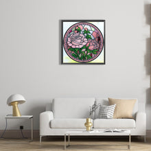 Load image into Gallery viewer, Diamond Painting - Partial Special Shaped - round plate glass art pink rose (30*30CM)
