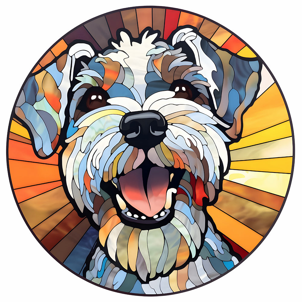 Diamond Painting - Full Round - dog glass art (30*30CM)