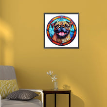Load image into Gallery viewer, Diamond Painting - Full Round - dog glass art (30*30CM)
