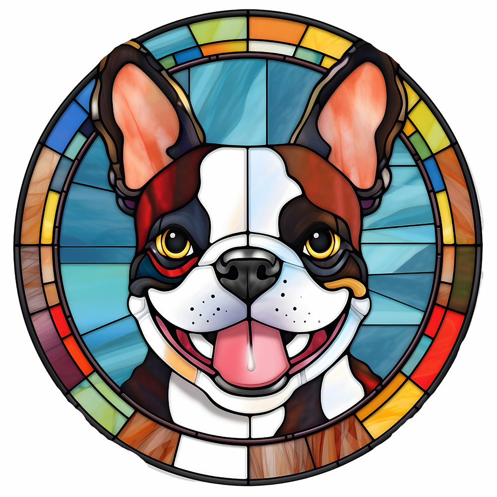 Diamond Painting - Full Round - dog glass art (30*30CM)