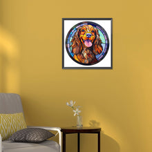 Load image into Gallery viewer, Diamond Painting - Full Round - dog glass art (30*30CM)
