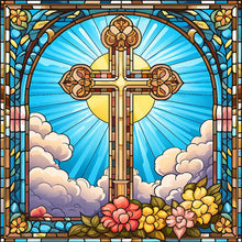 Load image into Gallery viewer, Diamond Painting - Full Round - cross faith glass art (30*30CM)
