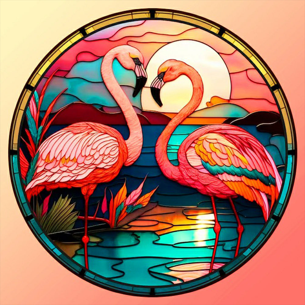Diamond Painting - Full Round - flamingo (30*30CM)