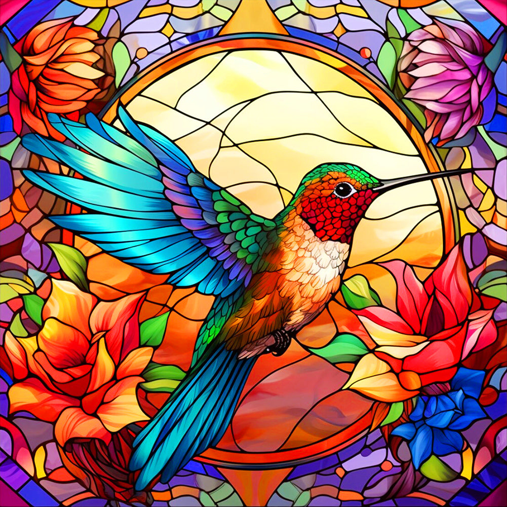Diamond Painting - Full Round - colorful hummingbird (30*30CM)