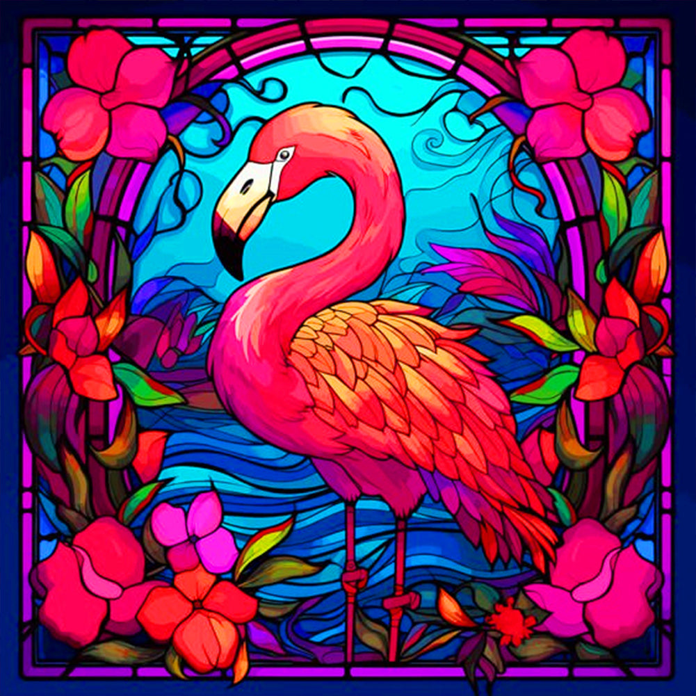 Diamond Painting - Full Round - pond flamingo (30*30CM)
