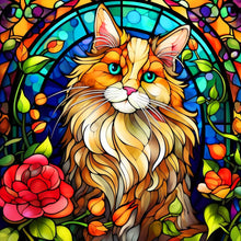 Load image into Gallery viewer, Diamond Painting - Full Round - cat with tilted head (30*30CM)
