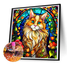 Load image into Gallery viewer, Diamond Painting - Full Round - cat with tilted head (30*30CM)
